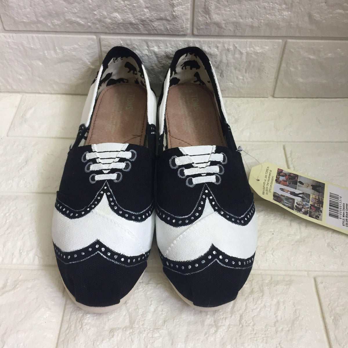 Wingtip Shoe Pattern Custom Painted Saddle Shoe Wingtip Toms – ButterMakesMeHappy