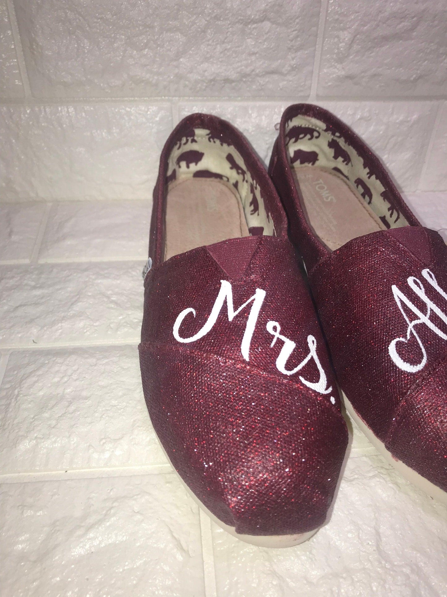 Wine Glitter Wedding Shoes