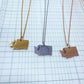 Washington State Silhouette Necklaces in 3 different colors: Gold, Silver & Rose Gold