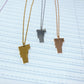 Vermont State Silhouette Necklaces in 3 different colors: Gold, Silver & Rose Gold