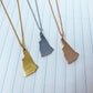 New Hampshire State Silhouette Necklaces in 3 different colors: Gold, Silver & Rose Gold