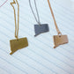 Connecticut State Silhouette Necklaces in 3 different colors: Gold, Silver & Rose Gold