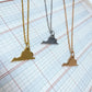 Virginia State Silhouette Necklaces in 3 different colors: Gold, Silver & Rose Gold