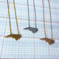 North Carolina State Silhouette Necklaces in 3 different colors: Gold, Silver & Rose Gold