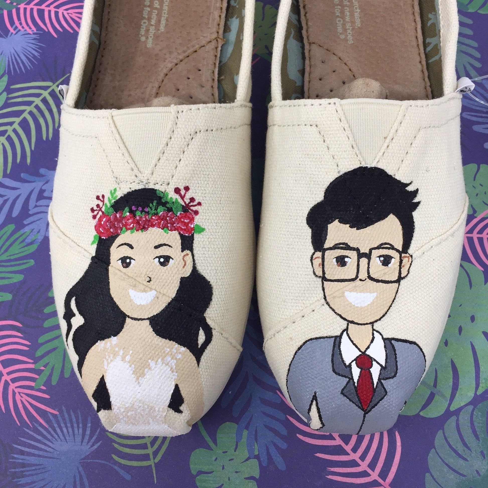 Custom Caricature Couples Shoes