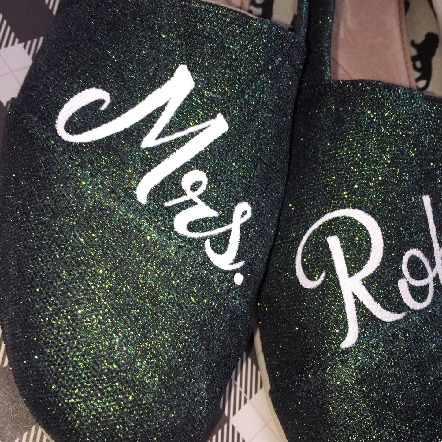 Emerald Glitter Wedding Shoes