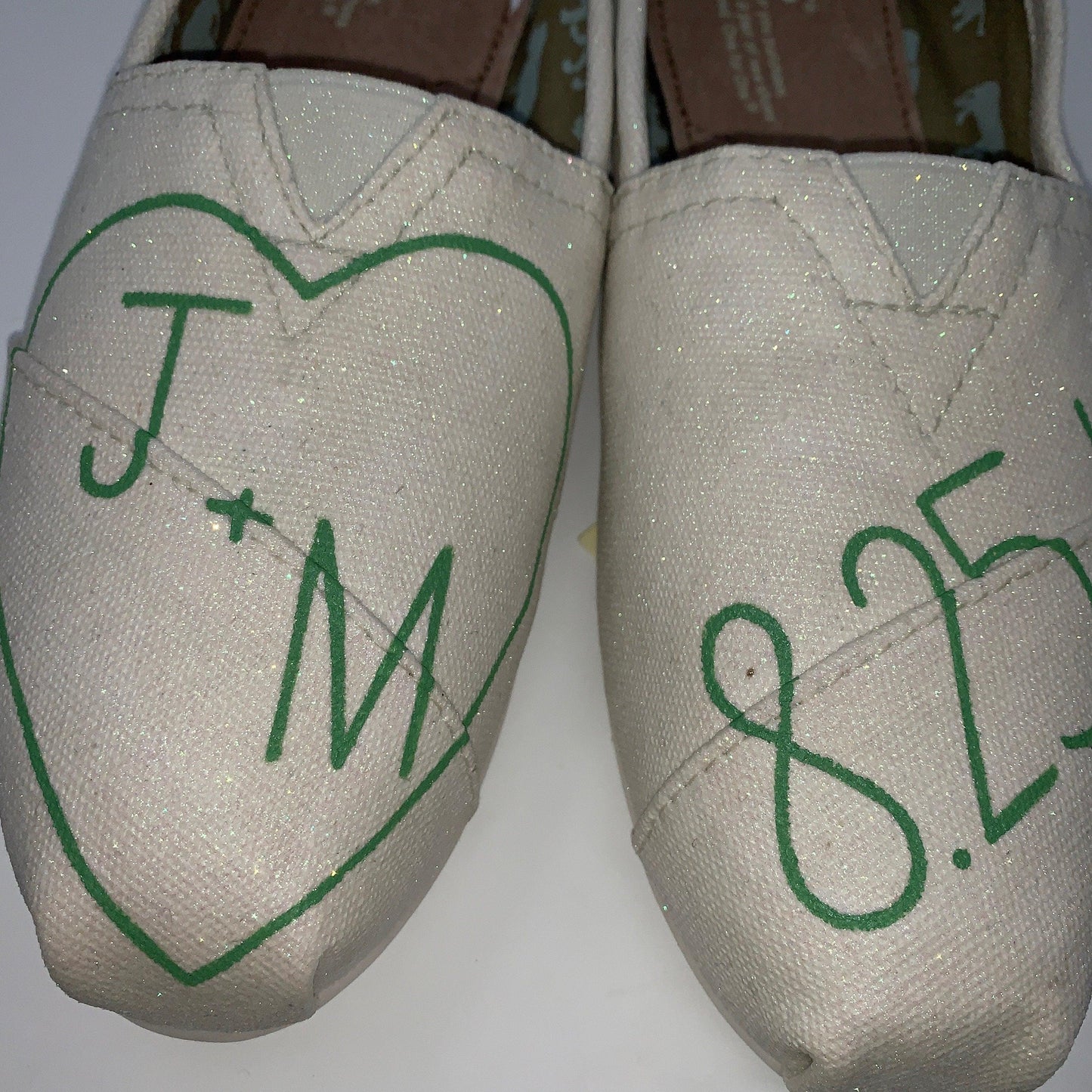 Heart with Initials Wedding Shoes