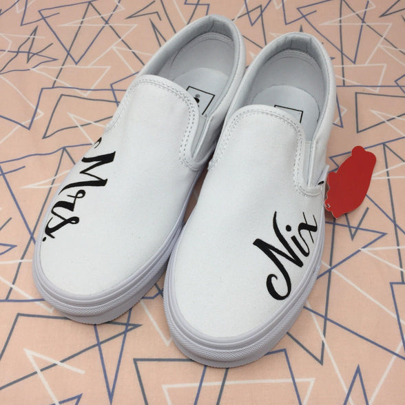 White Canvas Wedding Shoes