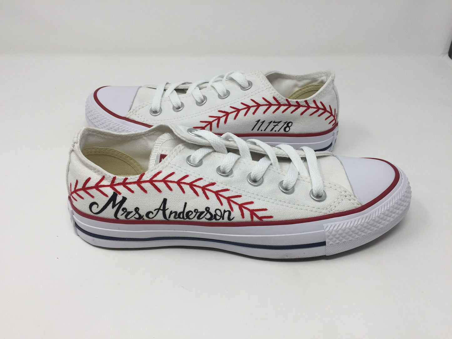 Personalized Baseball Wedding Converse-Shoes-ButterMakesMeHappy