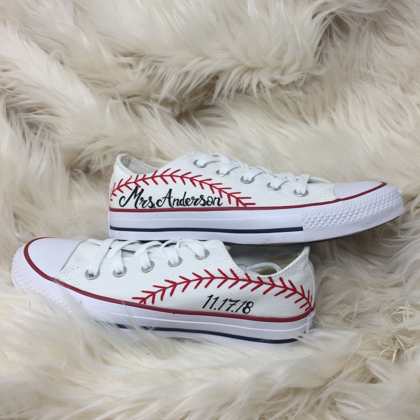 Personalized Baseball Wedding Converse-Shoes-ButterMakesMeHappy