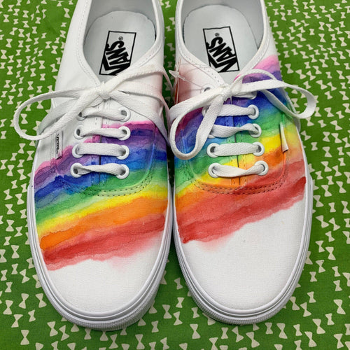Hand Painted Shoes Customize Shoes Vans For Girls Watercolor