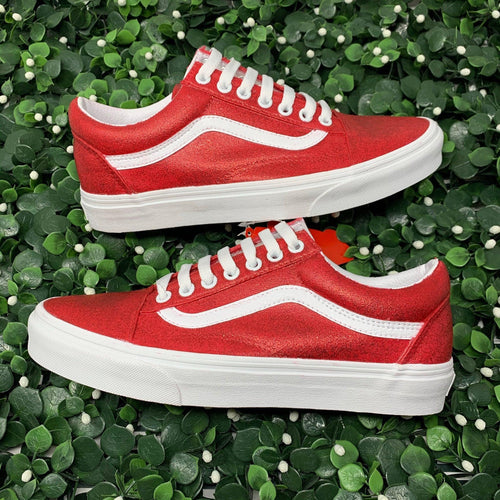 Red glitter vans shoes Clearance