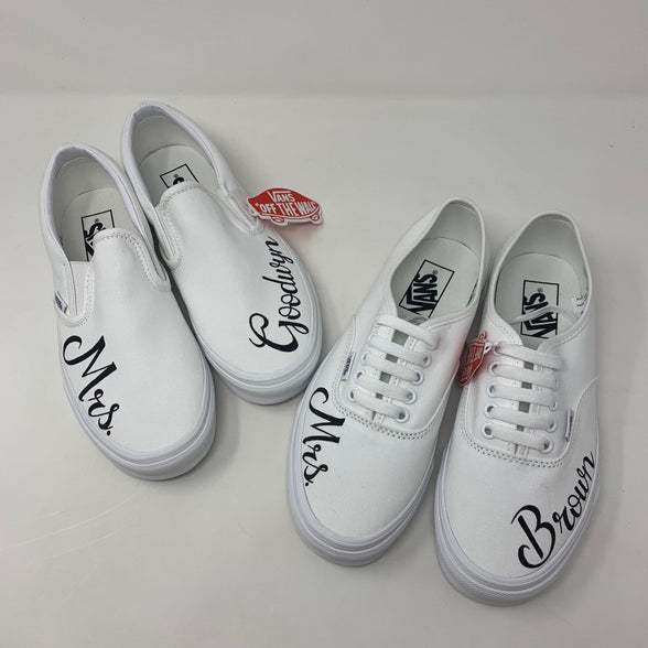 White Canvas Wedding Shoes