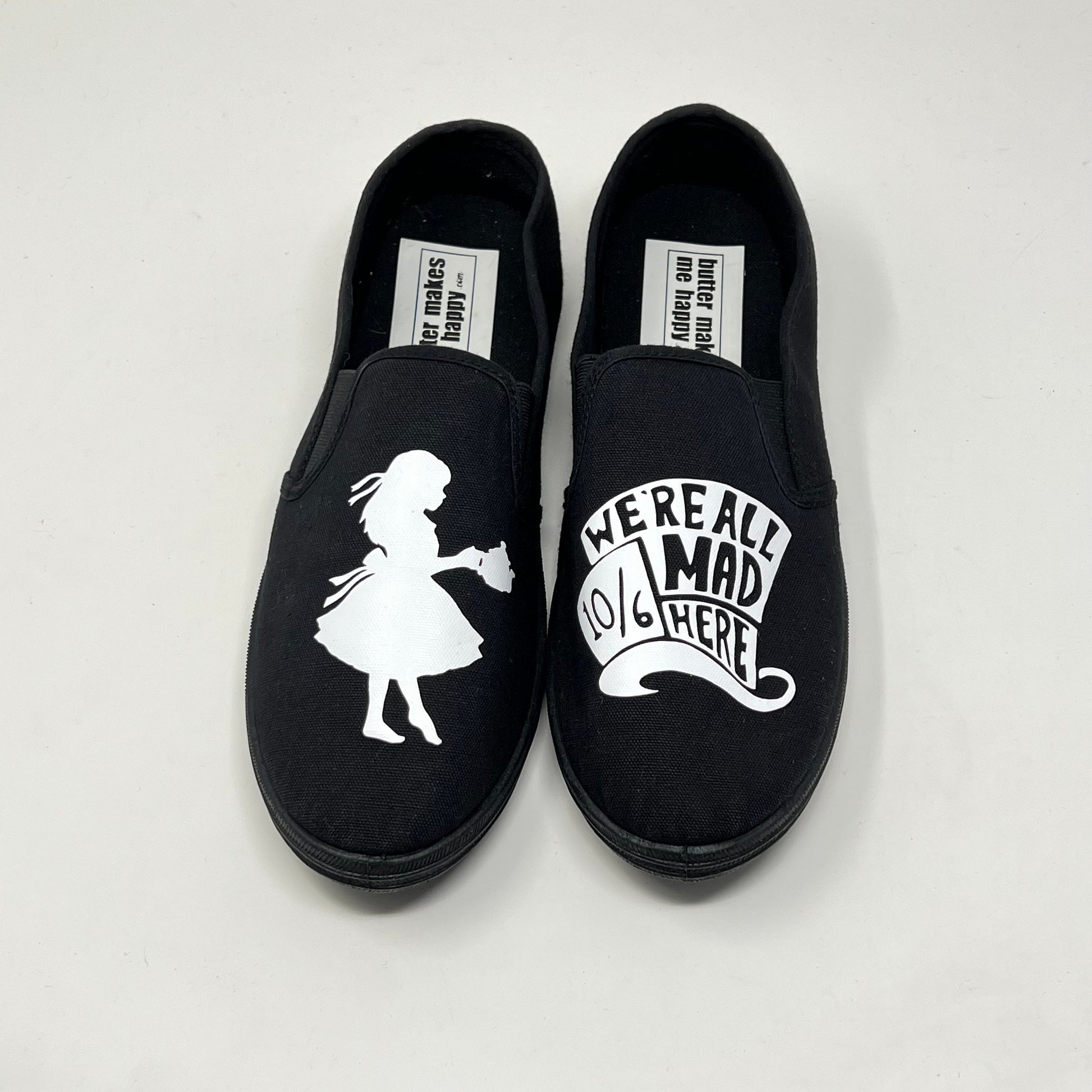 Alice in Wonderland We're All Mad Here Shoes [READY TO SHIP]-Misc-ButterMakesMeHappy